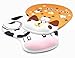 Ergonomic Mouse Pad, Wrist Protected Elastic Gel Wrist Rest, Adorable Cow & Chococat Style Non-Slip Rubber Base Mouse Pad with Wrist Support for Gaming Computer Office Home Working Studying, Set of 2