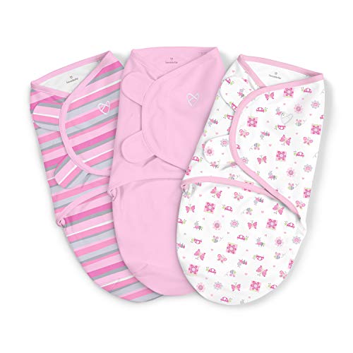 SwaddleMe Original Swaddle,Girly Bug Small (0-3 Months), Pack of 3