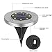 [ 12 Pack] Solar Ground Lights,Solar Garden Light,8 LED Garden Pathway Outdoor In-Ground Lights,Waterproof Disk Flood Lights Dark Sensing Landscape Lighting for Lawn Yard Patio - White