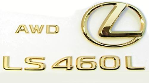 2013-2017 LEXUS LS460L AWD ALL WHEEL DRIVE 24K GOLD PLATED REAR EMBLEMS LOGOS ONLY