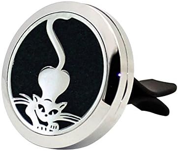 Essential Oil Diffuser , Kingspinner 8 Style Car Air Auto Vent Freshener Stainless Gift Locket Decor (G)