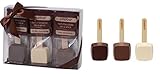 Hot Chocolate on a Stick - 3 Pack Variety Gift Box - Dark, Milk, Vanilla White Chocolate