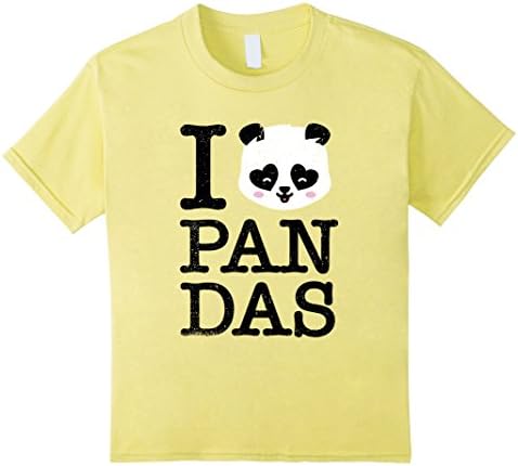 unisex-child I Love Pandas Shirt Girls Kids Women Panda Shirt 8 Lemon