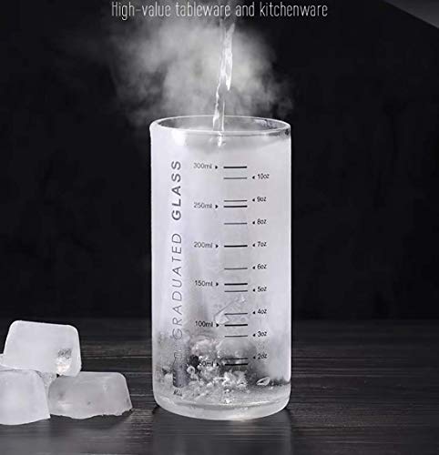 2PCS Glass Measuring Cup, 10 Ounces/ 300 ml Graduated Measuring Cup Shot Glass in Kitchen, High Borosilicate Glass Measure Bowls for Water,Wine, Hot or Cold Liquid, Microwave, Oven Safe (Clear, 1 Cup)