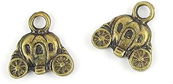 Price per 70 Pieces Fashion Jewelry Making Charms Findings Arts Crafts Beading Antique Bronze Tone 97583 Pumpkin Cart Carriage