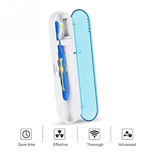 ZEERKEER UV Toothbrush Sanitizer Case,Travel Toothbrush sanitizer,Toothbrush Sanitizer Holder Lightweight, Portable and Wall Mounted Perfect for Home, Office Or Outdoor Travel (Blue) - Thumbnail 2