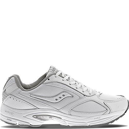 Saucony Men's Grid Omni Walker Sneaker, White/Silver, 12 EE - Wide (Best Running Shoes For Fallen Arches)