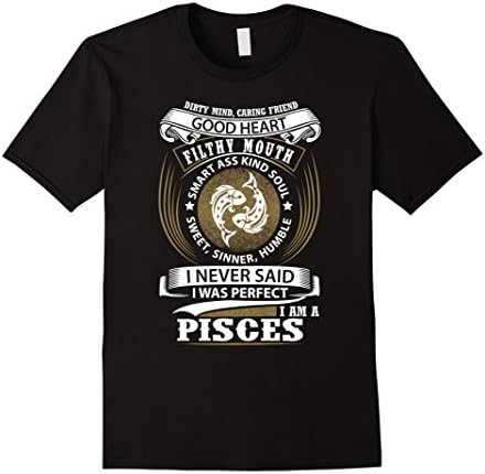 Men's Dirty Mind Caring Friend Pisces T-Shirts 2XL Black