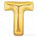 40 Inch Giant Jumbo Helium Foil Mylar Balloons for Party Decorations (Premium Quality), Matte Gold, Letter T