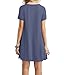 MOLERANI Women's Casual Plain Simple T-Shirt Loose Dress(Purple Gray,L)