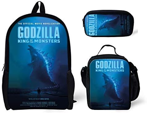 ZERODATE School Backpack With Lunch Bag Pencil Bags For Girls Boys Fashion Kids Book Bag Dinosaur Print
