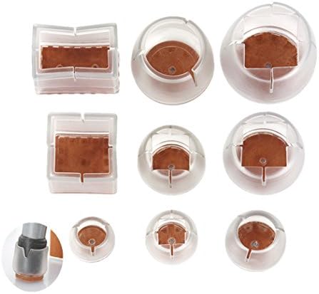 20pcs Chair Leg Floor Protectors Table Leg Cover Cups to Protect Wood Tile Floors and Furniture with 9 Different Sizes in Round Square Rectangle Shape-NO. 9 L: 3.9-4.7cm W: 2.4-3cm