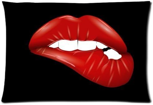 MagicalYeah Red Lips Throw Pillow Cases Cushion Cover For Sofa 20*30Inch Two Sides