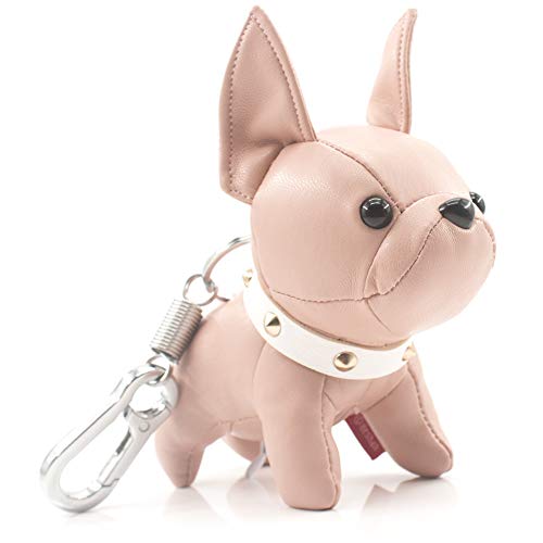 French Bulldog Leather Keychain Bag Charm,SALTY FISH Car Key Chain Gift for Women Kids - Thumbnail 7