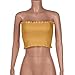 Women's Sexy Off Shoulder Bandeau Strapless Crop Tops Pullover Blouse Tube Cami