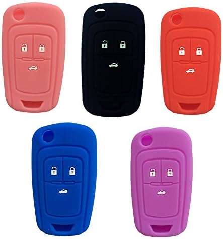 Pack of 5 Silicone Key Case Cover Holder replacement for Chevrolet/chevy Cruze 3 Buttons