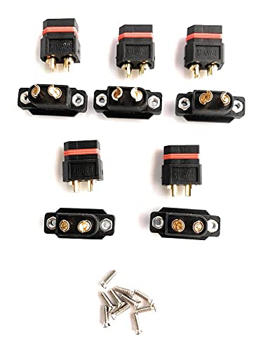 YUNIQUE Italia XT60E-1 Plug for Model Making RC Lipo Colour Black Pack of 5