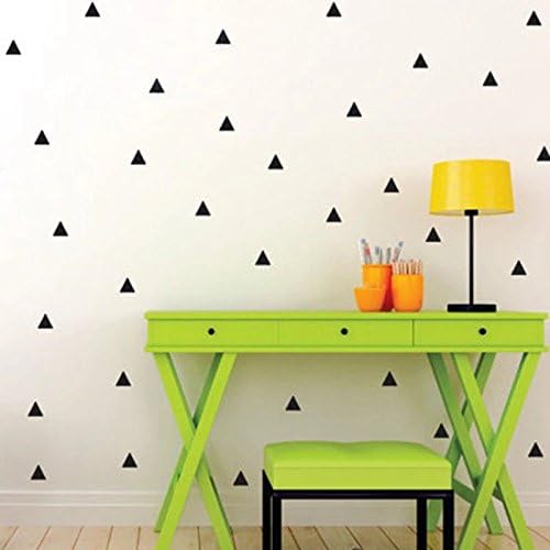 Triangle Pattern Removable Wall Decal Stickers - 90pcs (Black)