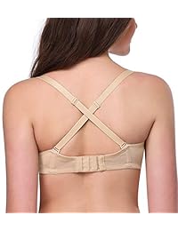 HANSCA sostén convertible sin tirantes para dama, copa completa, sujetador con aros antideslizante, talla grande