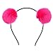 Coobbar 6Pcs Cute Faux Fur Pom Balls Headbands Girls' Hairbands Bath Spa Make Up Headbands for Women (Colorful 1)
