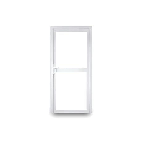 Nebeneingangstür - Klarglas oben und unten mit Mittelbalken - 2-fach-Verglasung - 60mm Profil - außen Knauf - BxH: 1000x2000 