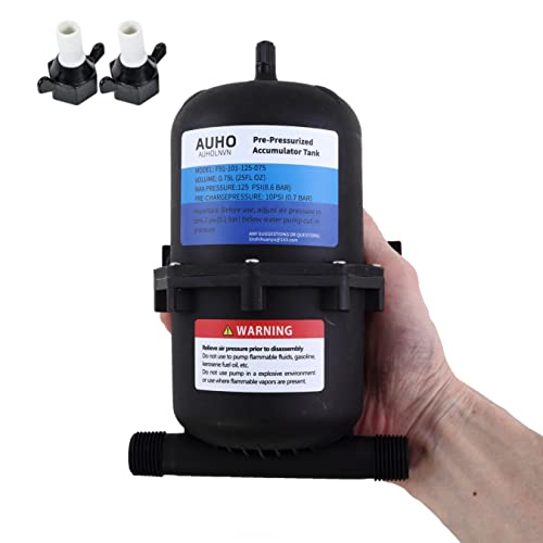 AUHO RV Accumulator Tank, 0.75L 125 PSI PrePressurized Accumulator