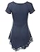 Doublju Lace Hem Asymmetrical Tunic Dress Top For Women With Plus Size LIGHTINDIGO X LARGE