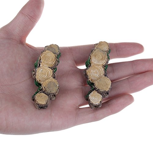 Welecom 2 Pcs Miniature Garden Fairy Ornament Miniature Tree Stump Bridge for Fairy Garden Terrarium Supplies and Accessories