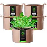 VIVOSUN 5-Pack 7 Gallon Plant Grow Bags, Heavy Duty