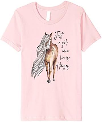 Kids Just a Girl Who Loves Horses - Horse Lover T-Shirt 8 Pink