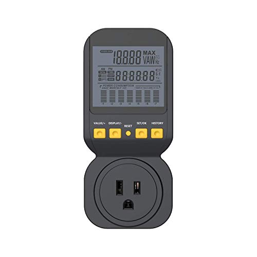 Electricity Usage Monitor by Spartan Power Energy Watt Meter with 15A