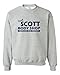 Keith Scott Tree Hill Body Shop Novelty Crewneck Sweatshirt (Small, Sports Gray w/ NavyBlue)