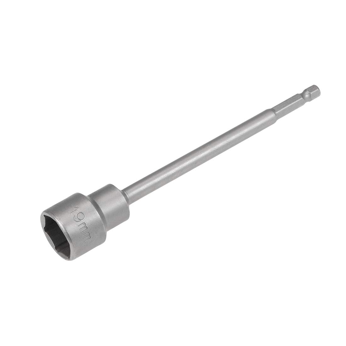sourcing map 1/4" Quick-Change Hex Shank 19mm Magnetic Nut Setter Driver Drill Bit, 150mm Length, Metric