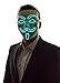 NEON NIGHTLIFE Light Up V for Vendetta Anonymous LED mask, Guy Fawkes Mask, One Size, Aqua