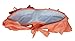 COCOSHIP Orange Pink & Black Striped Retro Boho Flounce Falbala High Waist Bikini Set Chic Swimsuit Bathing Suit S(FBA)