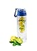 Infusion Water Bottle with FlipTop Lid, Spout and Carry Handle. Extra Cleaning Brush.