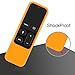 Fintie Protective Case for Apple TV 4K/ HD Siri Remote (1st Gen) - Honey Comb Lightweight Anti Slip Shockproof Silicone Cover for Apple TV 4K 5th 4th Gen Siri Remote Controller, Orange