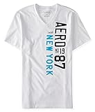 Aeropostale Men's Vertical Aero 87 V-Neck Graphic T Shirt Xl Bleach