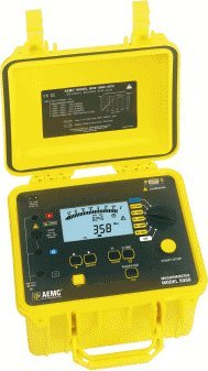 AEMC 5060 Digital Megohmmeter Insulation Tester with RS232 Output, 500/1,000/2,500/5,000V Test Voltages, 10 Teraohms Insulation Resistance, 50 Microfarads Capacitance, 3,000 Microamperes Leakage Current, 1,000V Voltage