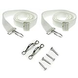 MSC Adjustable Bimini Top Straps, 1 pair, black straps, white straps available (White)