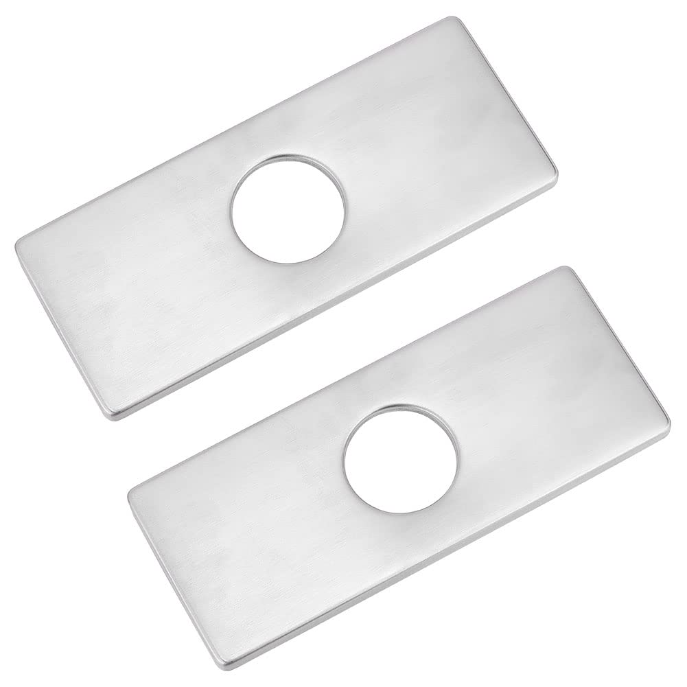 UNICRAFTALE 2 Pcs 34.5mm Lid Hole Plate for Bathroom Faucet 304 Stainless Steel Sink Cover Plate Rectangle 3 to 1 Plate Kitchen Sink Faucet
