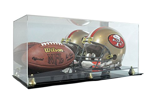 Deluxe Acrylic Full Size Football Helmet and Football Display Case