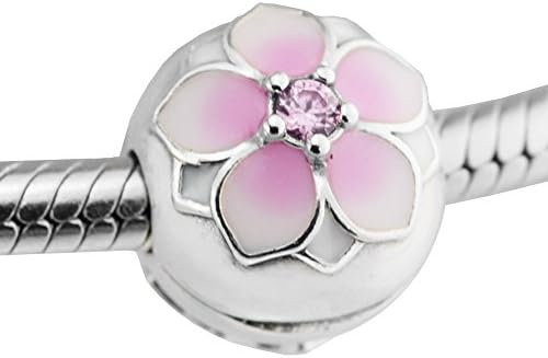 TRENDTIDE Spring Collection 925 Sterling Silver Magnolia Bloom Clip Charm Bead Fitsfor European Bracelets Diy Jewelry Making