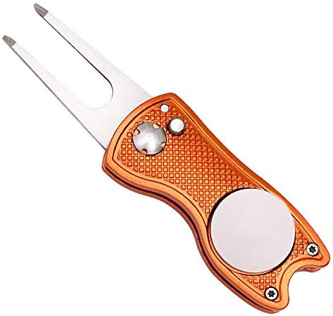 Mile High Life All Metal Foldable Golf Divot Tool with Pop-up Button & Magnetic Ball Marker (Multi-Colors/Shape) Mile High Life All Metal Foldable Golf Divot Tool with Pop-up Button & Magnetic Ball Marker (Multi-Colors/Shape)