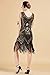 BABEYOND Women's Flapper Dresses 1920s V Neck Beaded Fringed Great Gatsby Dress Gold