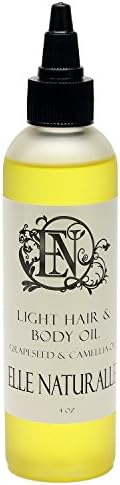 Light Hair & Body Oil by Elle Naturalle - All-Natural Color Safe Human & Synthetic Hair Oil and Full Body Oil - Giving Hair Nutrients Without Sacrifice - Great for Protective Styles - 4oz Bottle