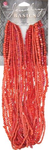 Bulk Buy: Cousin Beads Jewelry Basics Seed Bead Mix 90 Grams/Pkg Red (3-Pack)