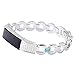 For Fitbit Alta HR and Alta Bands, bayite Metal Bands Silver with Blue Rhinestone Style E