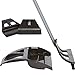 WISP Cleaning Set – Angled Broom with Clip-on Foot Operated Dustpan - Mini Whisk Handheld Brush/Dust Pan Combo – Long Telescopic Handle, Electrostatic Bristles - Traps Dust, Pet Hair (Gray)