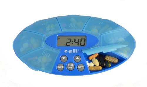 e-pill Turtle Weekly Pill Box Organizer with 4 Alarm Timer for Medications, Supplements, and Vitamins - Thumbnail 4